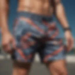 Vibrant patterns on athletic shorts
