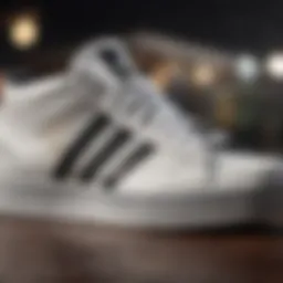 Close-up of the adidas Bravada Mid showcasing its unique design elements