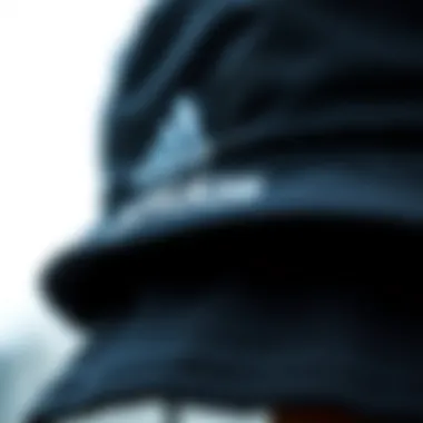 Intricacies of the adidas Sport Bucket Hat A close-up view of the adidas sport bucket hat showcasing its intricate stitching and branding.