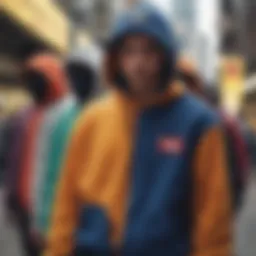 A vibrant display of various cropped hoodies in different colors and styles