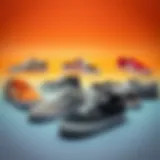 Diverse Range of Affordable Vans Shoes A collection of various budget-friendly Vans shoes displayed on a vibrant background