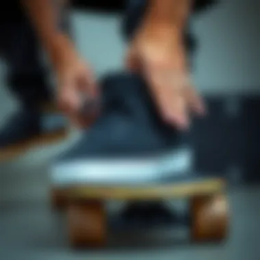 Maintaining Your All-Black Etnies Skateboarder maintaining Etnies shoes