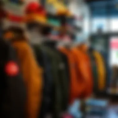 Anorak Jacket Collection in a Skate Shop Variety of anorak jackets displayed in a trendy skate shop