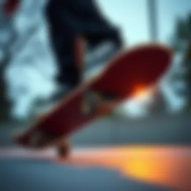 Black Thunder Trucks Performing Tricks Skateboard with Black Thunder trucks in action during a trick