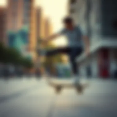 Performance in Action: Chaya Skates Skater performing tricks on Chaya outdoor skates in an urban environment