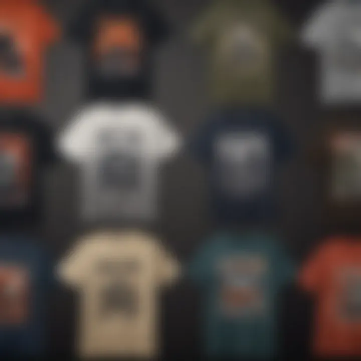 A collection of Misfits t-shirts displayed on a vintage backdrop, illustrating the evolution of design over the years.