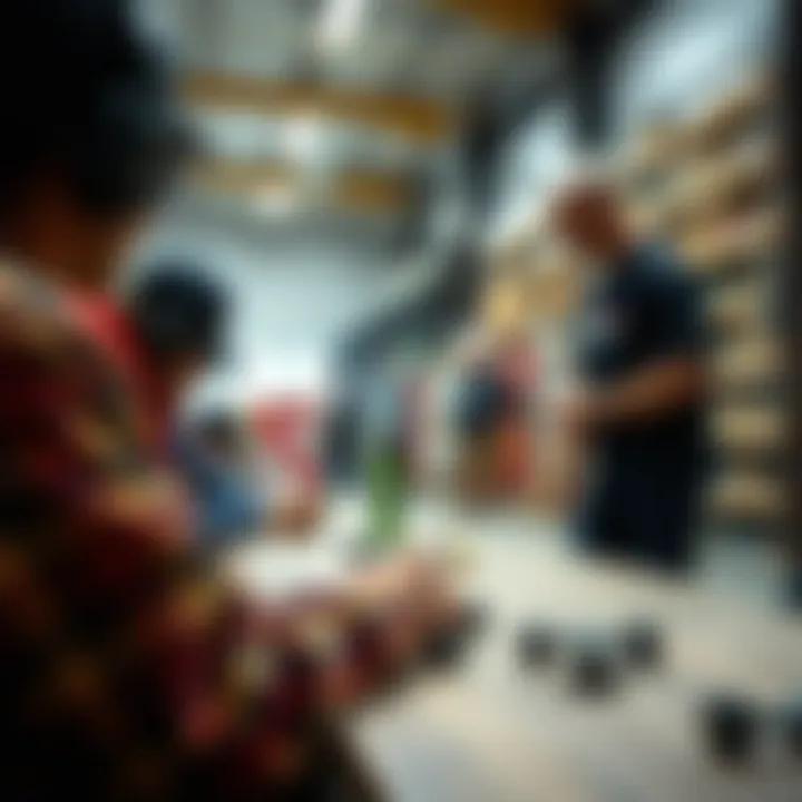 Supplier and Retailer Collaboration A collaborative meeting between suppliers and retailers in skateboard industry