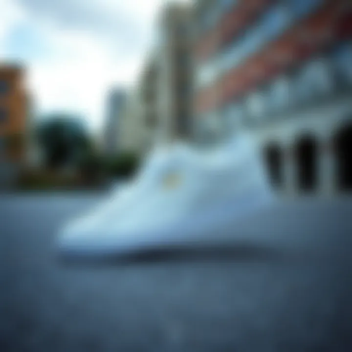 Urban setting highlighting the cultural significance of Puma Suede White.