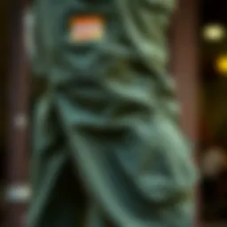 Stylish view of Dickies olive green cargo pants showcasing pockets and stitching