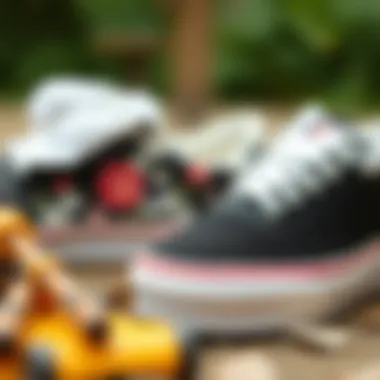 Quality Materials in Footwear Design Close-up of materials used in flower platform vans