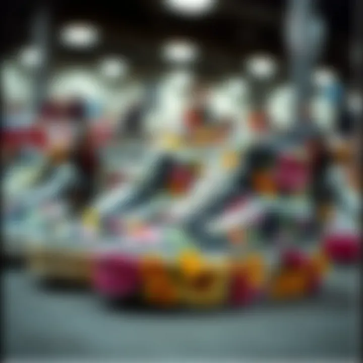 A selection of different flower platform vans styles on display