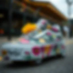 Vibrant floral patterns on platform vans showcasing artistic design