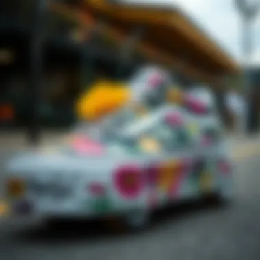 Vibrant floral patterns on platform vans showcasing artistic design