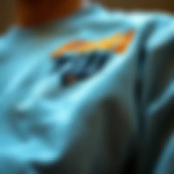 Close-up of the fabric texture of the Full Tilt sweatshirt emphasizing quality