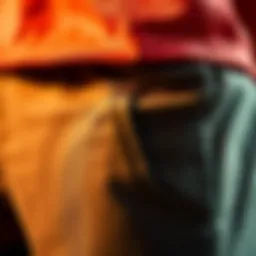 Close-up of jogger shorts showcasing fabric texture