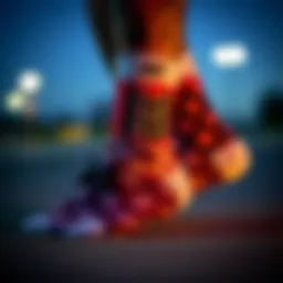 A close-up of HUF ankle socks showcasing intricate designs and patterns