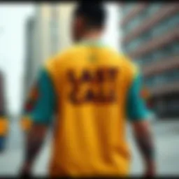 A vibrant Last Call shirt featured in an urban skate setting
