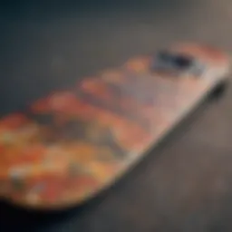 A vibrant skateboard deck showcasing unique artistic designs
