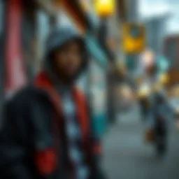 Urban streetwear design showcasing bold patterns