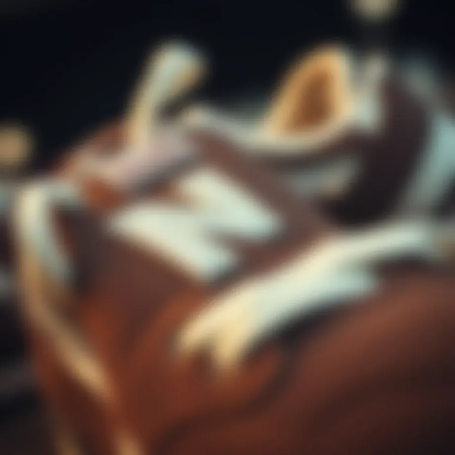 Close-up view of New Balance skate sneaker design features