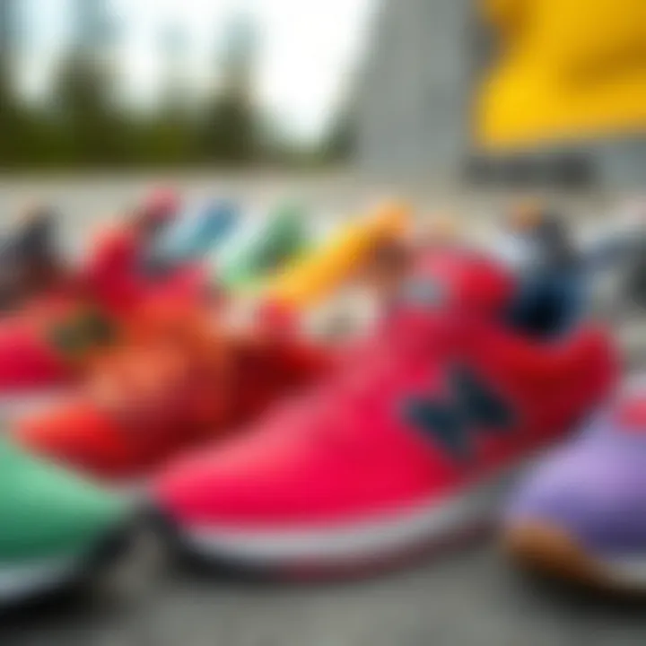 Diverse Styles of New Balance Skate Sneakers Colorful array of New Balance skate sneakers