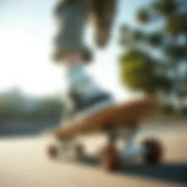 Performance in Motion: New Balance Skate Sneakers Skateboarder showcasing New Balance sneakers in action