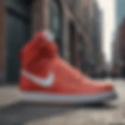Detailed view of Nike Borough High Top's unique design elements