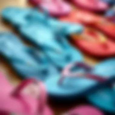 Color Collection of Roxy Jyll Flip Flops Roxy Jyll flip flops in various colors on display