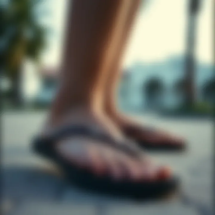 Comfort of Roxy Jyll Flip Flops Comfort demonstration of Roxy Jyll flip flops being worn