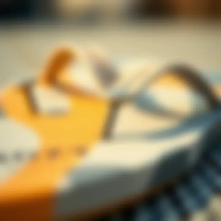 Materials of Roxy Jyll Flip Flops Close-up of the materials used in Roxy Jyll flip flops