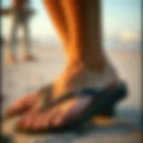 Stylish Roxy Jyll Flip Flops at the Beach Stylish Roxy Jyll flip flops on a beach setting