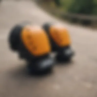 Essential Knee Pads for Skaters Close-up of knee pads designed for skateboarders