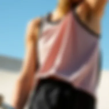 Materials used in skateboard tank tops showcasing breathability