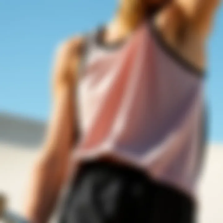 Materials used in skateboard tank tops showcasing breathability
