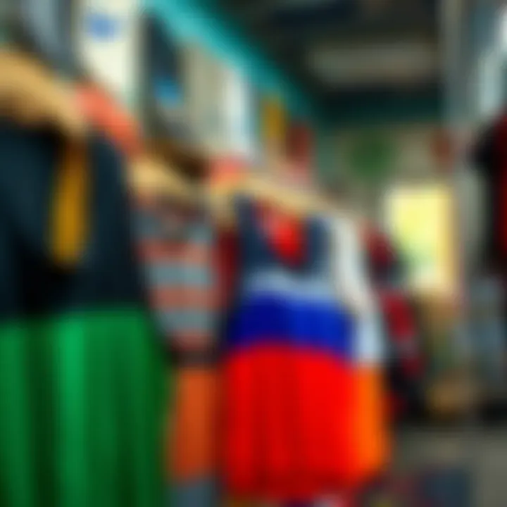 Skateboard tank tops displayed in a vibrant skate shop