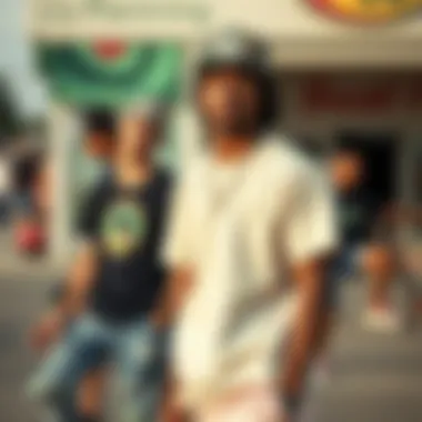 Vibrant Streetwear Collection for Skateboarding A vibrant streetwear collection showcasing skateboarding apparel