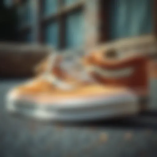 Stylized shot of Vans Old Skool Beige Suede showcasing texture and color