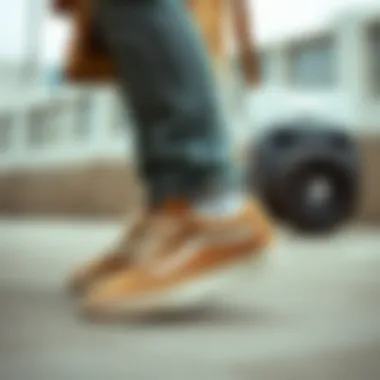 Vans Old Skool Beige Suede paired with trendy outfits, highlighting versatility