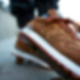 Close-up of New Balance suede texture showcasing quality and craftsmanship