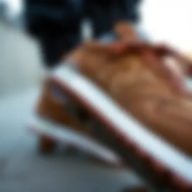 Craftsmanship of New Balance Suede Close-up of New Balance suede texture showcasing quality and craftsmanship