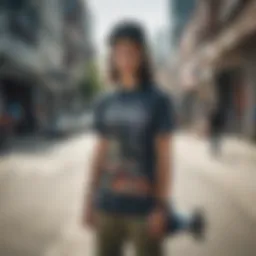 Stylish graphic tee showcasing skate culture