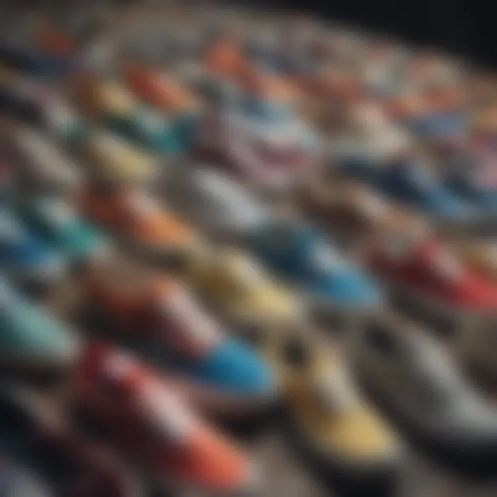 A historical timeline of Vans Authentic colorways emphasizing their evolution.