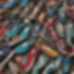 A vibrant array of Vans Authentic sneakers showcasing various colorways.