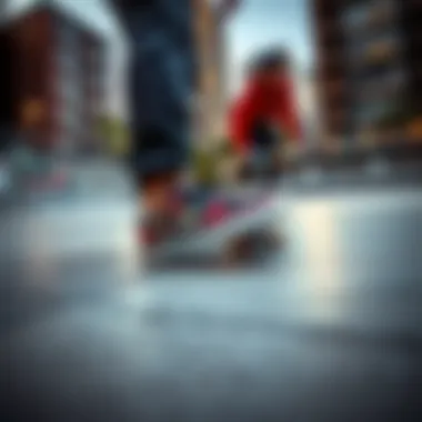 Huf Cromer 2 in Action at Urban Skatepark Skaters using the Huf Cromer 2 in an urban skatepark setting