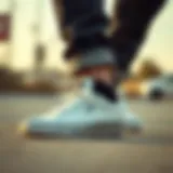 Close-up of ankle detailing on skinny jeans