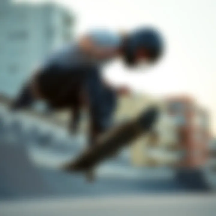 Skateboarder utilizing the GM5600 in a dynamic trick.