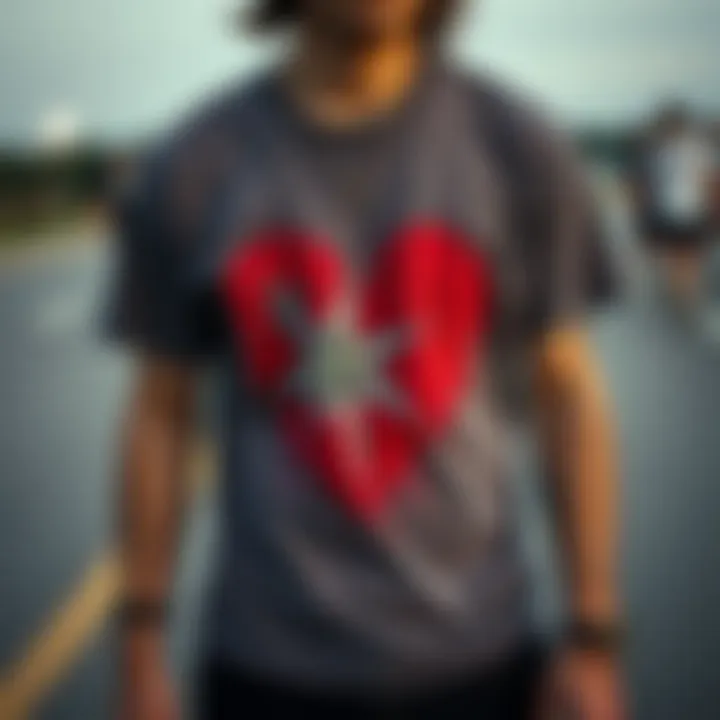 Heart Breaker Shirt as a Symbol of Rebellion An artistic representation of the heart breaker shirt as a symbol of rebellion and expression