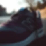 Close-up view showcasing the intricate design details of the New Balance 288 Sport