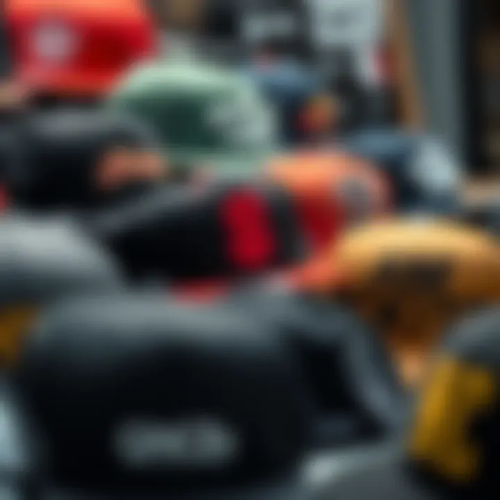 Influential Snapback Brands A display of popular snapback brands highlighting their logos and designs