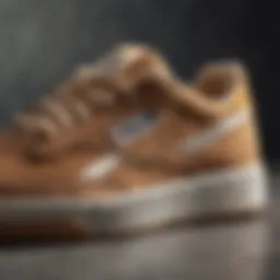 Close-up of Reebok Club C Suede showcasing texture and color